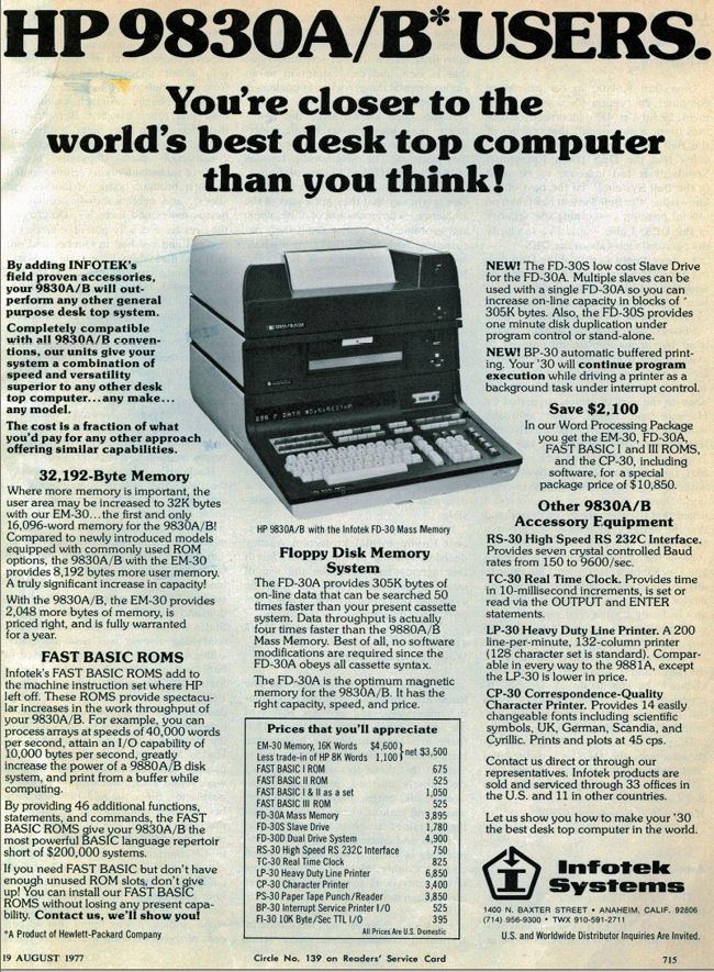 Infotek Ad 2 1977